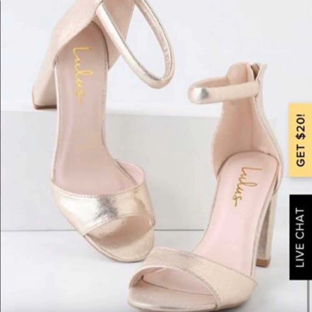 Champagne colored heels from Lulus!